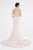 Saboroma - 4548 Fringe High Neck Trumpet Dress In Pink