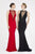 Saboroma - 4548 Fringe High Neck Trumpet Dress In Red and Black