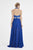 Saboroma - 4549 Applique Deep Halter V-neck A-line Dress In Blue