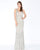 Mac Duggal - 4551M Diamond Motif Embellished Sheath Gown In Silver