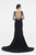 Saboroma - 4551 Beaded Long Sleeves Mermaid Dress In Black