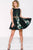 Short Dress with Floral Appliques Accent 45520