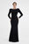 Saboroma - 4554 Embellished Bateau Trumpet Dress In Black
