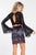 Rachel Allan Short - 4553 Long Sleeves Two-Piece Cocktail Dress in Black