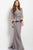 45549 Quarter Sleeve Embroidered V-Neck Sheath Dress