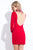 Rachel Allan Short - 4555 Embellished Illusion High Sheath Dress in Red