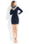 Rachel Allan Short - 4555 Embellished Illusion High Sheath Dress in Blue