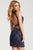 45569 Beaded Jewel Sheer Cocktail Dress