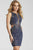 45569 Beaded Jewel Sheer Cocktail Dress