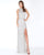 Cassandra Stone - 4556A Diamond Motif Racerback Sheath Gown In Silver