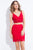 Rachel Allan Short - 4557 Two-Piece Lace Short Dress in Red