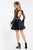 Rachel Allan Short - 4561 Two-Piece Mikado Cocktail Dress in Black and Silver