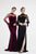 Saboroma - 4563 Applique High Neck Trumpet Dress In Red and Black