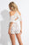 Rachel Allan Short - 4566 Haltered Two-Piece Romper in White and Red