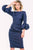 Jovani - Puff Detailed Bateau Sheath Dress 39738 - 1 Pc Navy in Size 2 and 1 Pc Red in Size 16 Available
