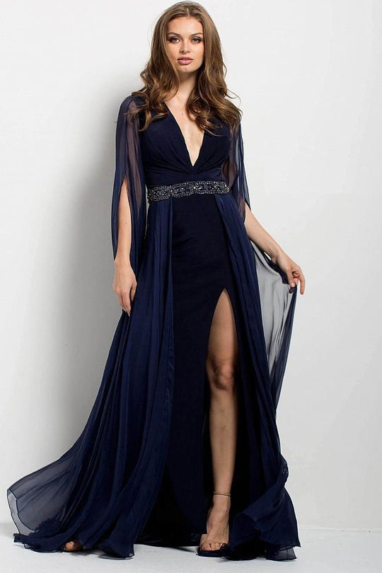 45716 Daring V-Neck Evening Gown