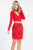 Rachel Allan Short - 4571 Long Sleeves Two-Piece Short Dress in Red