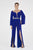 Saboroma - 4571 Illusion Cape Sleeves Jumpsuit In Blue
