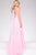 Jovani V-Neck Empire Waist Grecian Chiffon Dress 45726B in Pink