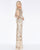 Cassandra Stone - 4573A Sequined Illusion Neck Sheath Dress In White and Neutral