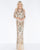 Cassandra Stone - 4573A Sequined Illusion Neck Sheath Dress In White and Neutral