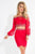 Rachel Allan Short - 4573 Off-Shoulder Two-Piece Short Dress in Red