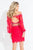 Rachel Allan Short - 4573 Off-Shoulder Two-Piece Short Dress in Red