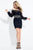 Rachel Allan Short - 4573 Off-Shoulder Two-Piece Short Dress in Black