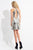 Rachel Allan Short - 4574 Deep V-Neck Sequined Cocktail Dress in Silver