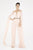 Saboroma - 4574 Split Cascade Illusion Plunging Bodice Jumpsuit In Pink