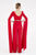 Saboroma - 4574 Split Cascade Illusion Plunging Bodice Jumpsuit In Red