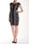 Jax - 1-ZAW-54M Cap Sleeve Front Zip Lace Dress in Black and White