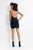 Rachel Allan Short - 4577 Plunging Choker Dress with Bomber Jacket in Black