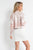 Rachel Allan Short - 4577 Plunging Choker Dress with Bomber Jacket in Pink and White
