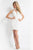 Rachel Allan Short - 4577 Plunging Choker Dress with Bomber Jacket in Pink and White