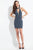 Rachel Allan Short - 4577 Plunging Choker Dress with Bomber Jacket in Gray and Silver
