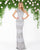 Mac Duggal - 4579D Cap Sleeve Illusion Jewel Sequined Gown In Silver