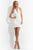 Rachel Allan Short - 4579 Haltered Short Dress with Lace Jacket in Pink and White