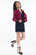 Rachel Allan Short - 4579 Haltered Short Dress with Lace Jacket in Red and Black