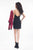 Rachel Allan Short - 4579 Haltered Short Dress with Lace Jacket in Red and Black