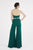 Saboroma - 4580 Plunging Halter Split Flare Jumpsuit In Green