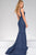 V- Neckline Prom Dress With Nude Cut Outs 45811
