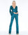 Cassandra Stone - 4581A Bell Sleeve Sequined Cutout Jumpsuit In Blue and Green