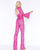 Cassandra Stone - 4581A Bell Sleeve Sequined Cutout Jumpsuit In Pink