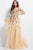 45820 Embroidered Illusion Bateau A-line Dress