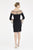 Saboroma - 4582 Beaded Off-Shoulder Cocktail Dress In Black
