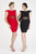 Saboroma - 4588 Jewel Sheer Back Cocktail Dress In Black and Red