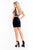 Rachel Allan - 4591 Beaded Two Piece Deep V-neck Fitted Dress in Black