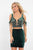 Rachel Allan - 4591 Beaded Two Piece Deep V-neck Fitted Dress in Green
