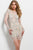 45929 Long Sleeve Embellished Illusion Dress